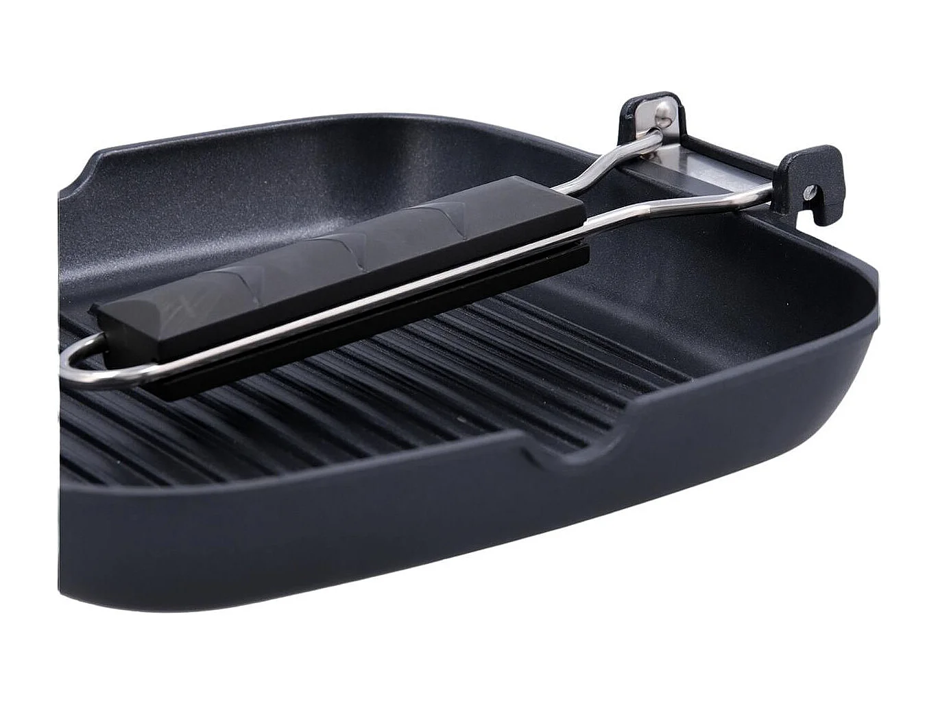 Asador Ebano Quid con asa plegable aluminio fundido 28 cm