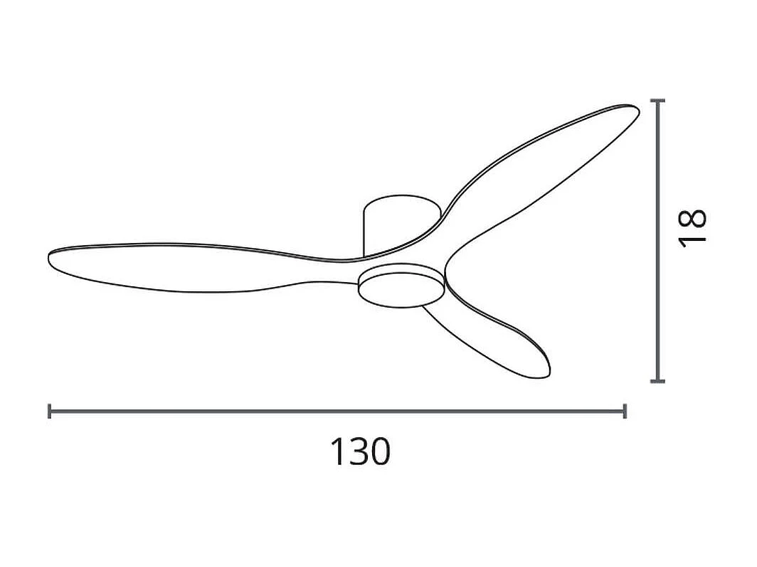 Ventilador de techo Mistral Bel Air 48W 3 aspas con luz LED blanco/haya Ø130 cm