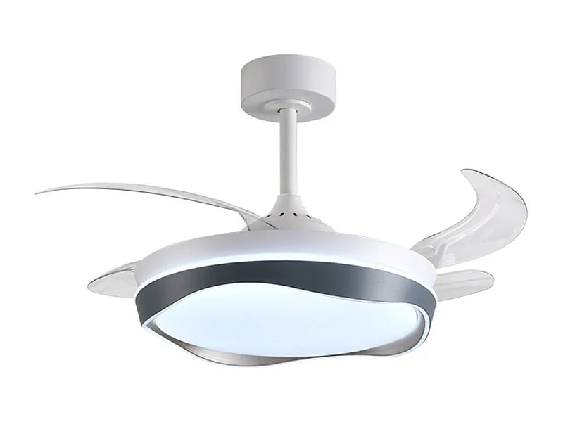 Ventilador de techo Almati Bel Air 72W 4 aspas retráctiles con luz LED blanco/plata Ø108 cm