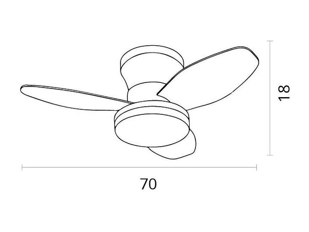 Ventilador de techo Tauro Mini Bel Air 48W 3 aspas con luz LED negro/cerezo Ø70 cm