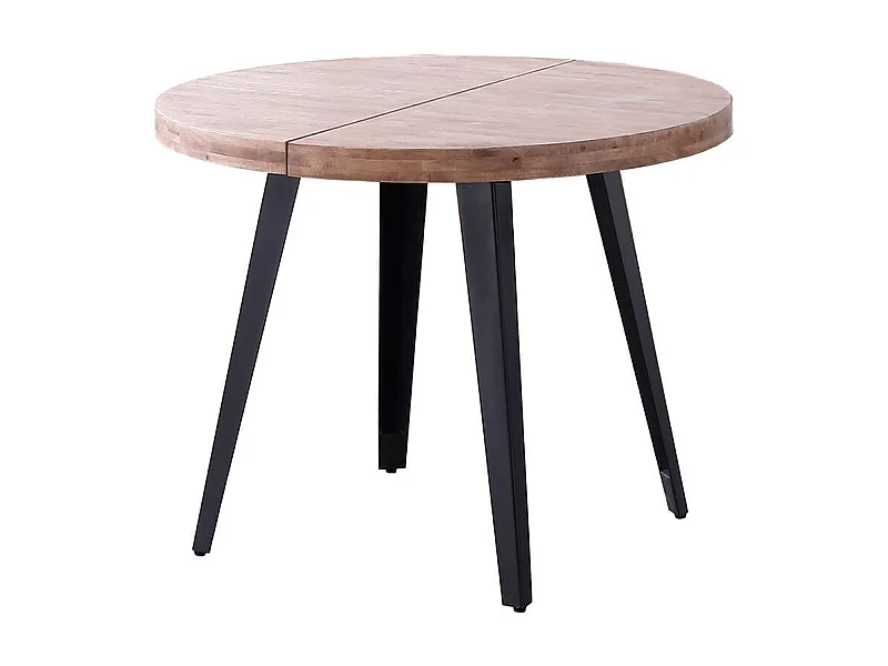 Mesa de comedor Berg extensible forma redonda roble honey/negro 76x100-140-180x100 cm Adec