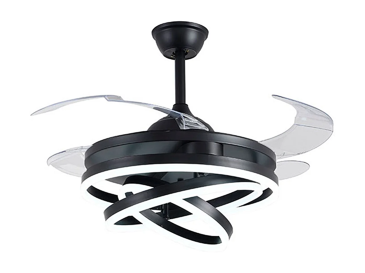Ventilador de techo Sfera Bel Air 72W aspas retráctiles mando a distancia negro Ø108 cm