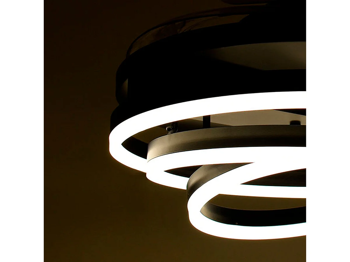 Ventilador de techo Sfera Bel Air 72W aspas retráctiles mando a distancia negro Ø108 cm