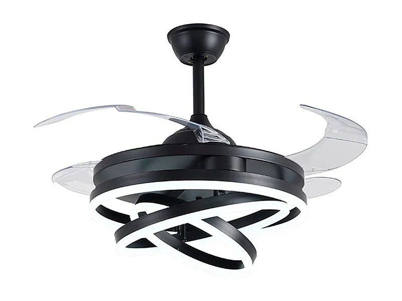 Ventilador de techo Sfera Bel Air 72W aspas retráctiles mando a distancia negro Ø108 cm