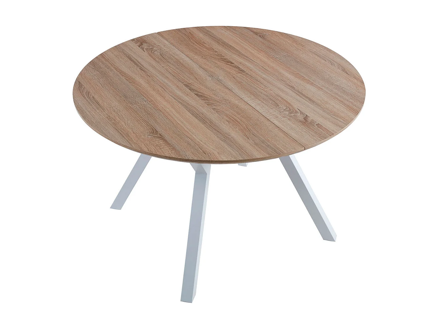 Mesa de comedor Delta extensible forma circular oak/blanco 75x120-160x120 cm Adec