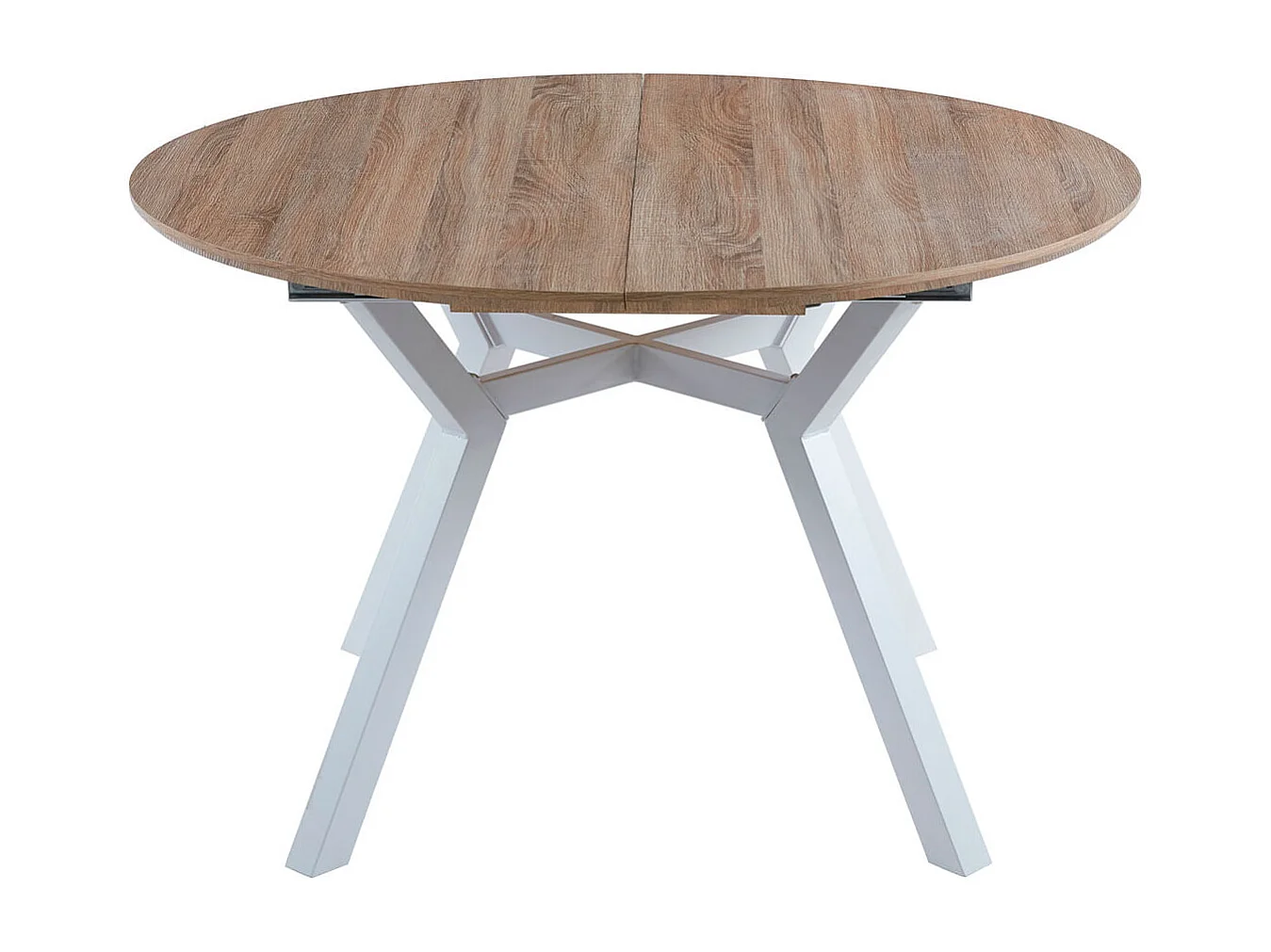 Mesa de comedor Delta extensible forma circular oak/blanco 75x120-160x120 cm Adec