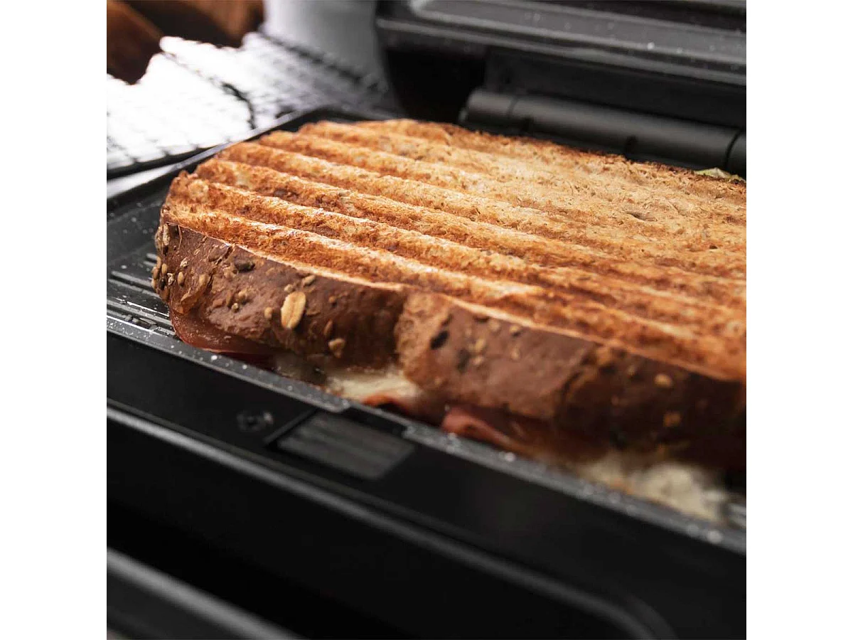 Sandwichera Cecotec Rock'n Toast 1000 3in1 800W 3 placas intercambiables negro