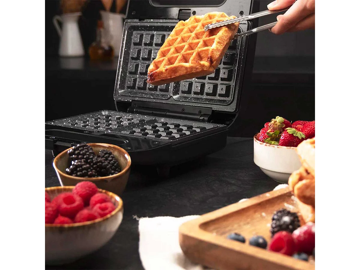 Sandwichera Cecotec Rock'n Toast 1000 3in1 800W 3 placas intercambiables negro