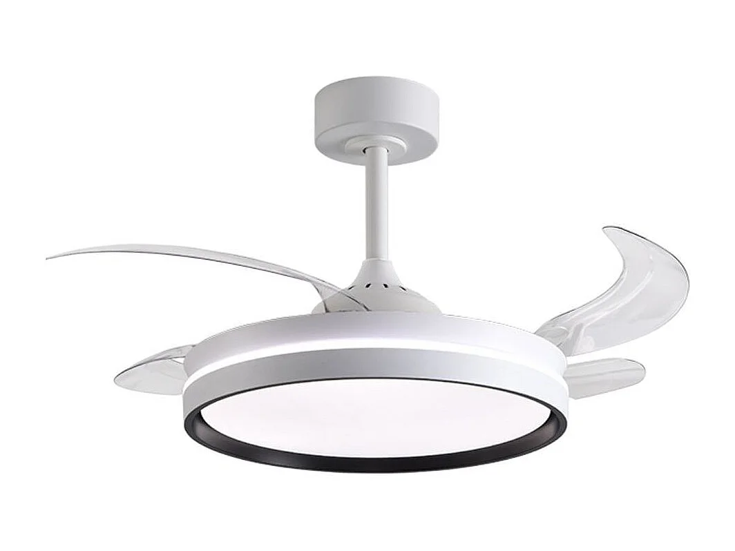 Ventilador de techo Akran Bel Air 72W 4 aspas retráctiles con luz LED negro Ø108 cm