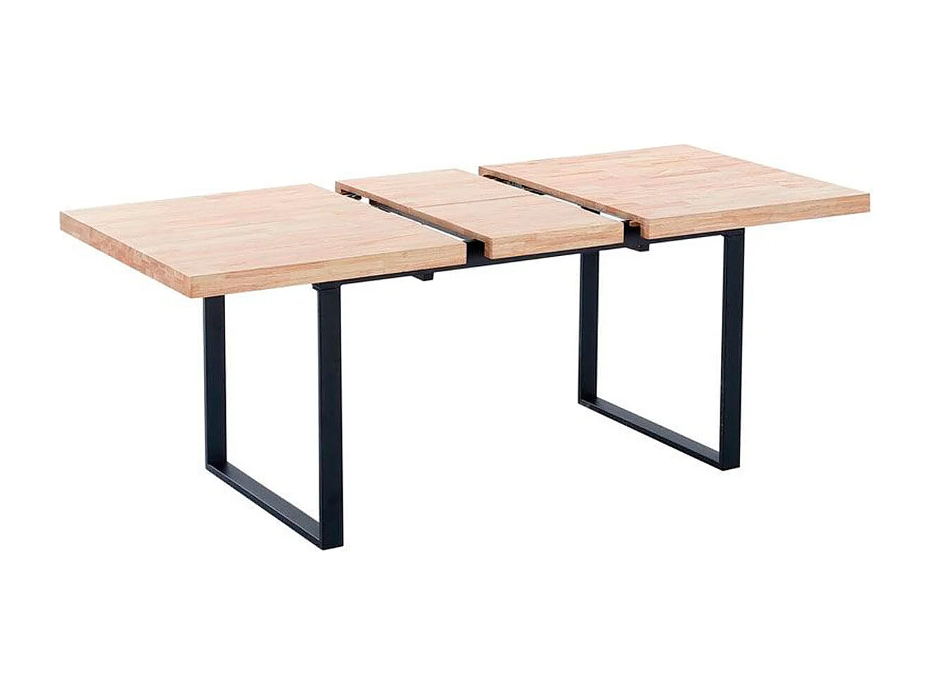 Mesa de comedor extensible Natural roble Nordish/negro 140-180x80x76 cm Adec