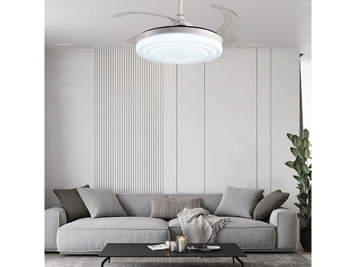 Ventilador de techo Arcos Bel Air 72W 4 aspas retráctiles mando a distancia blanco Ø108 cm