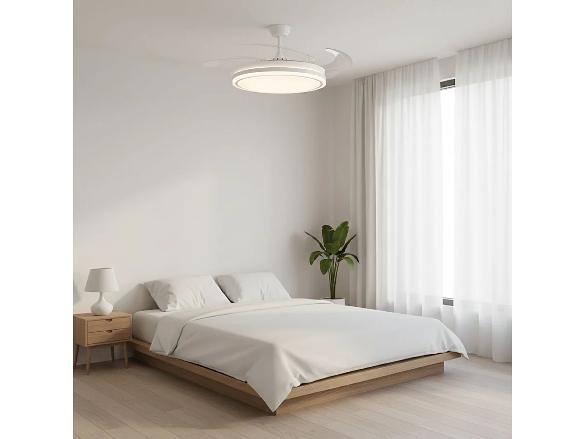 Ventilador de techo New Asgard XL Bel Air 80W 4 aspas retráctiles blanco Ø132 cm