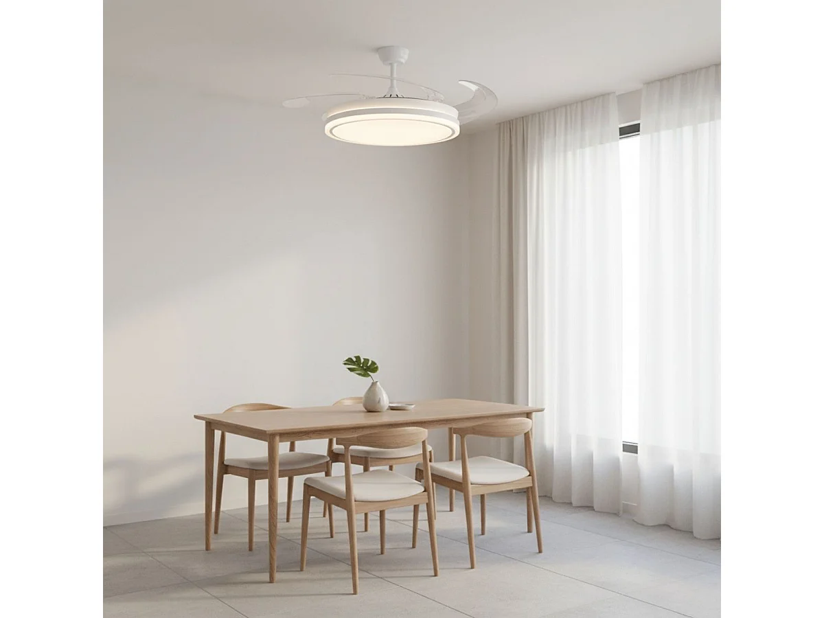 Ventilador de techo New Asgard XL Bel Air 80W 4 aspas retráctiles blanco Ø132 cm