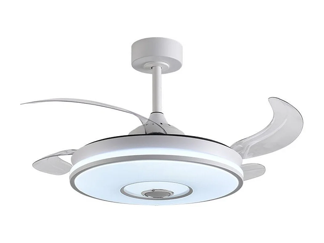 Ventilador de techo Colors Bel Air 72W 4 aspas retráctiles con altavoz Bluetooth blanco Ø108 cm