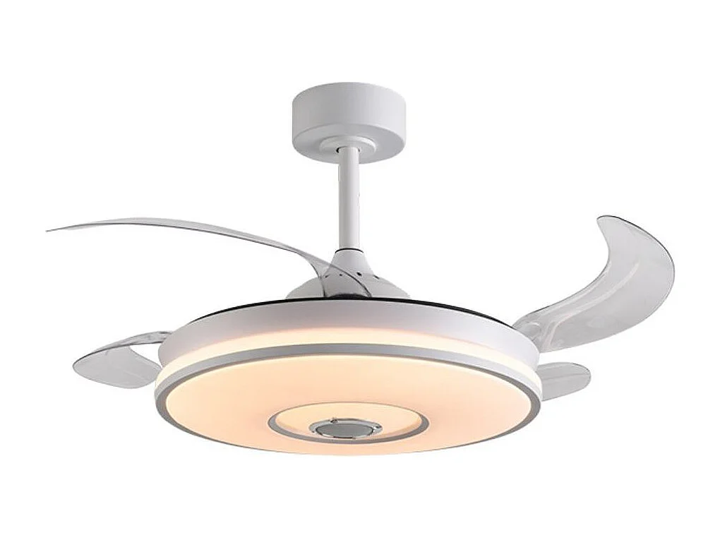 Ventilador de techo Colors Bel Air 72W 4 aspas retráctiles con altavoz Bluetooth blanco Ø108 cm