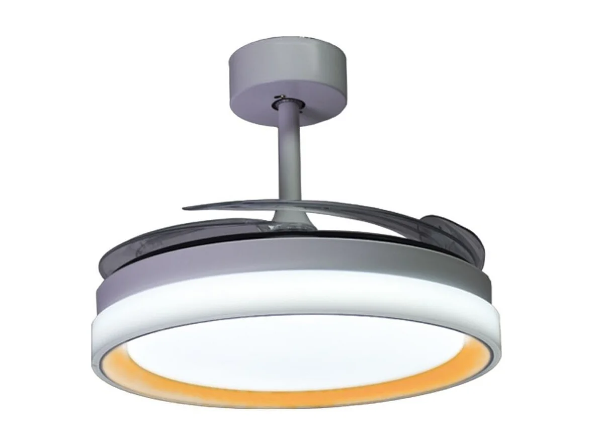 Ventilador de techo Kigali Bel Air 72W aspas retráctiles mando a distancia blanco/oro Ø108 cm