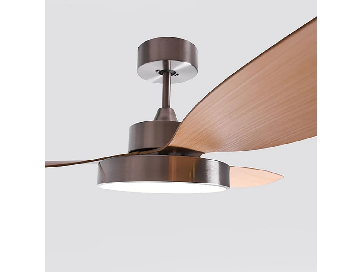 Ventilador de techo Tulum Shakespear 25W 3 aspas mando a distancia natural Ø120 cm