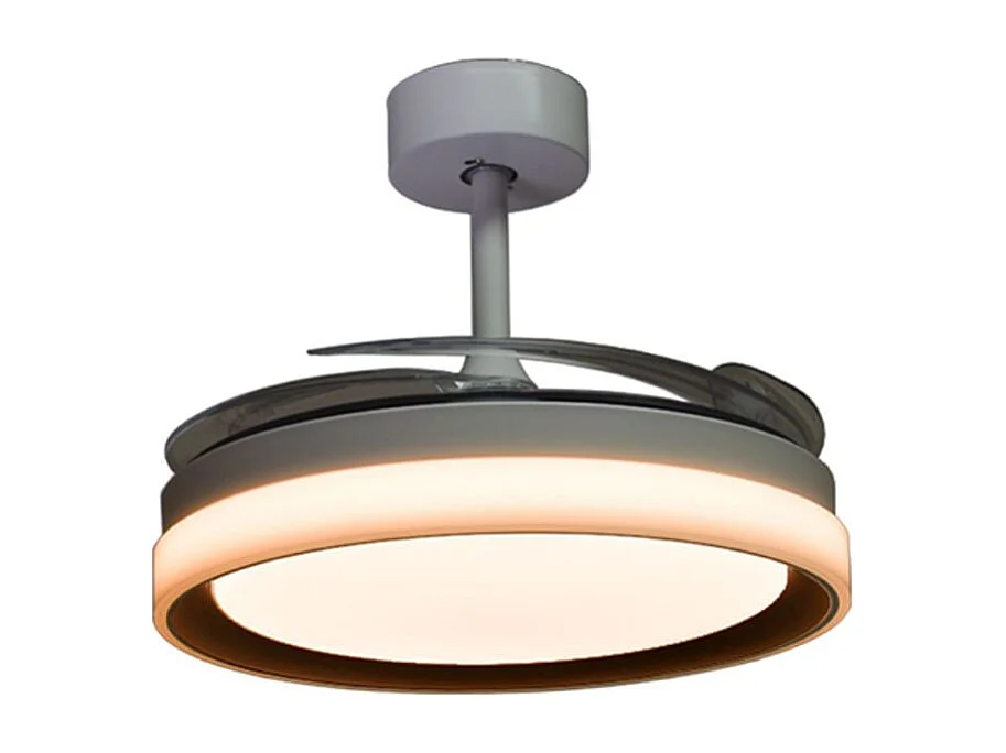 Ventilador de techo Kigali Mini Bel Air 48W 4 aspas retráctiles blanco/marrón Ø91 cm