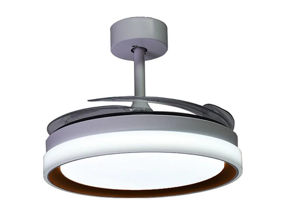 Ventilador de techo Kigali Mini Bel Air 48W 4 aspas retráctiles blanco/marrón Ø91 cm