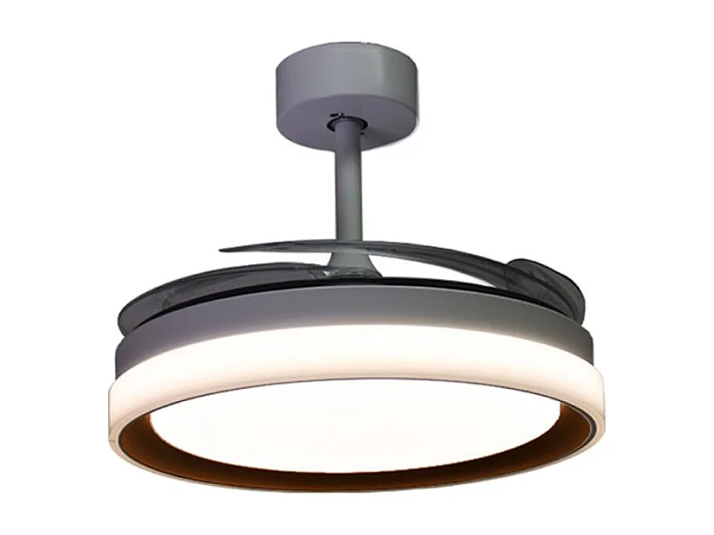 Ventilador de techo Kigali Mini Bel Air 48W 4 aspas retráctiles blanco/marrón Ø91 cm