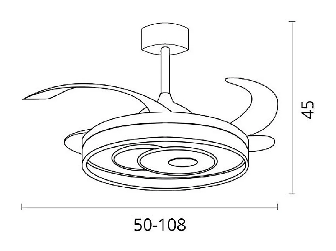 Ventilador de techo Trio Bel Air 72W aspas retráctiles mando a distancia blanco Ø108 cm
