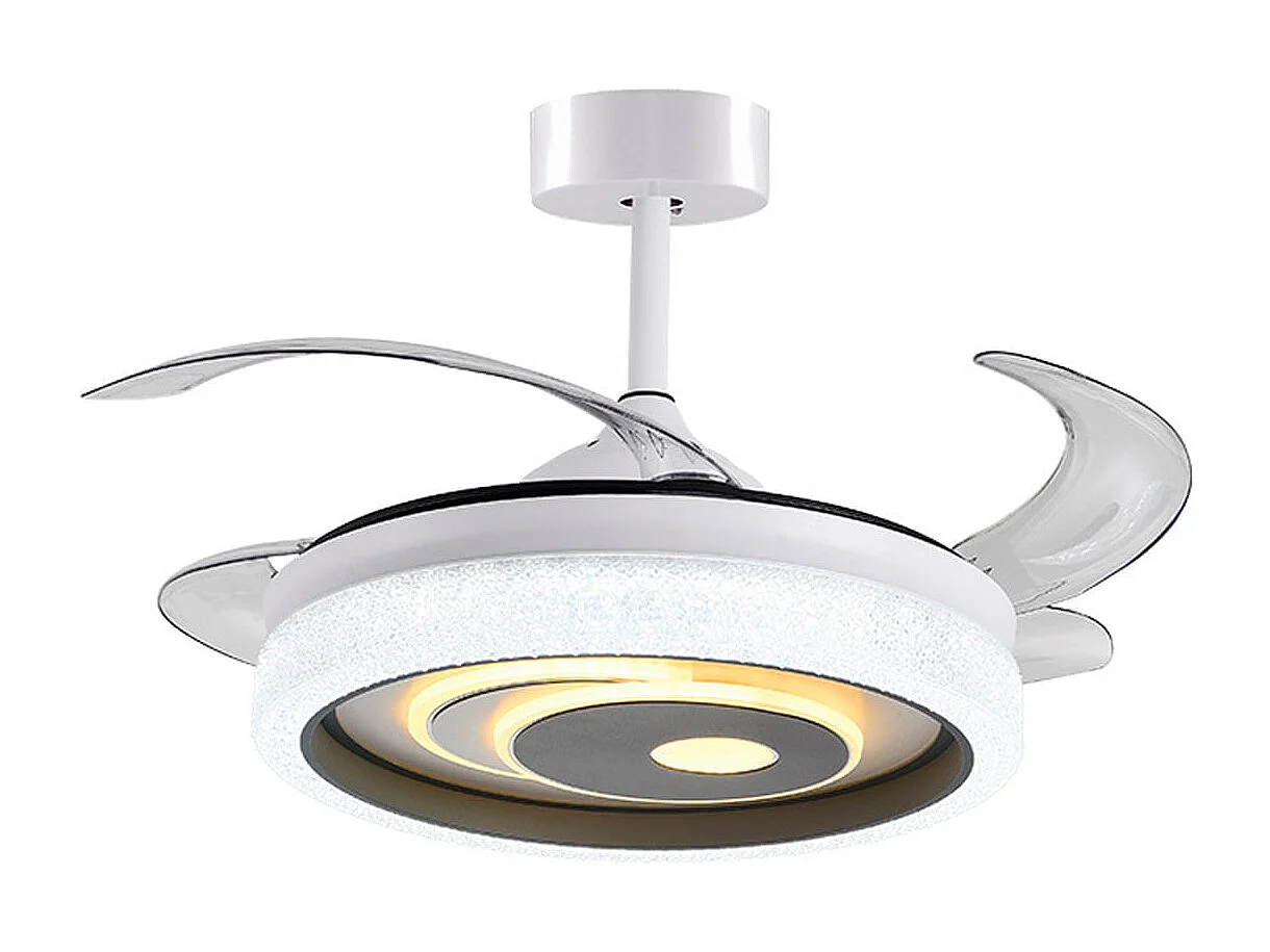 Ventilador de techo Trio Bel Air 72W aspas retráctiles mando a distancia blanco Ø108 cm