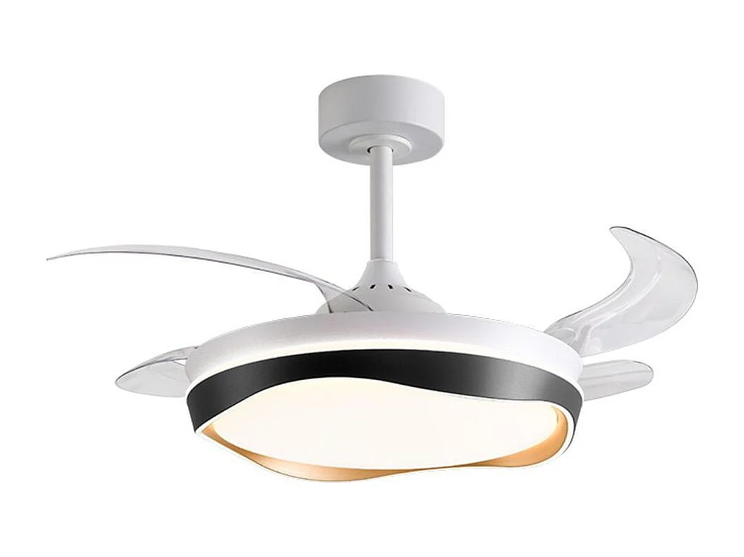 Ventilador de techo Almati Bel Air 72W 4 aspas retráctiles con luz LED negro/dorado Ø108 cm