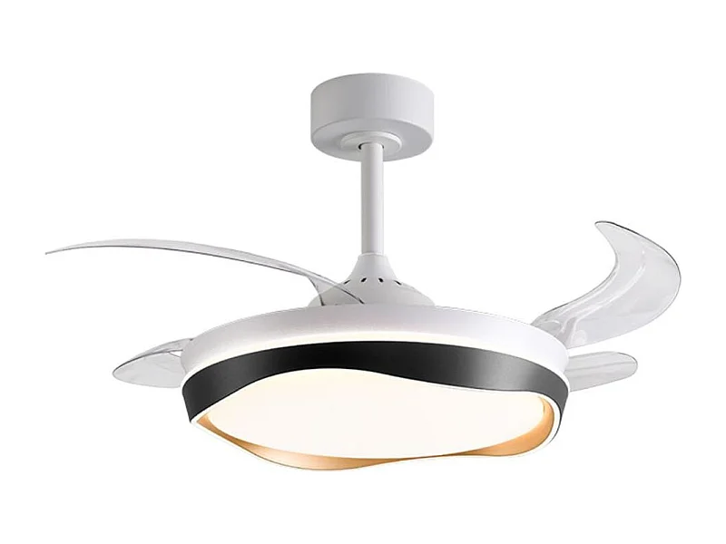 Ventilador de techo Almati Bel Air 72W 4 aspas retráctiles con luz LED negro/dorado Ø108 cm