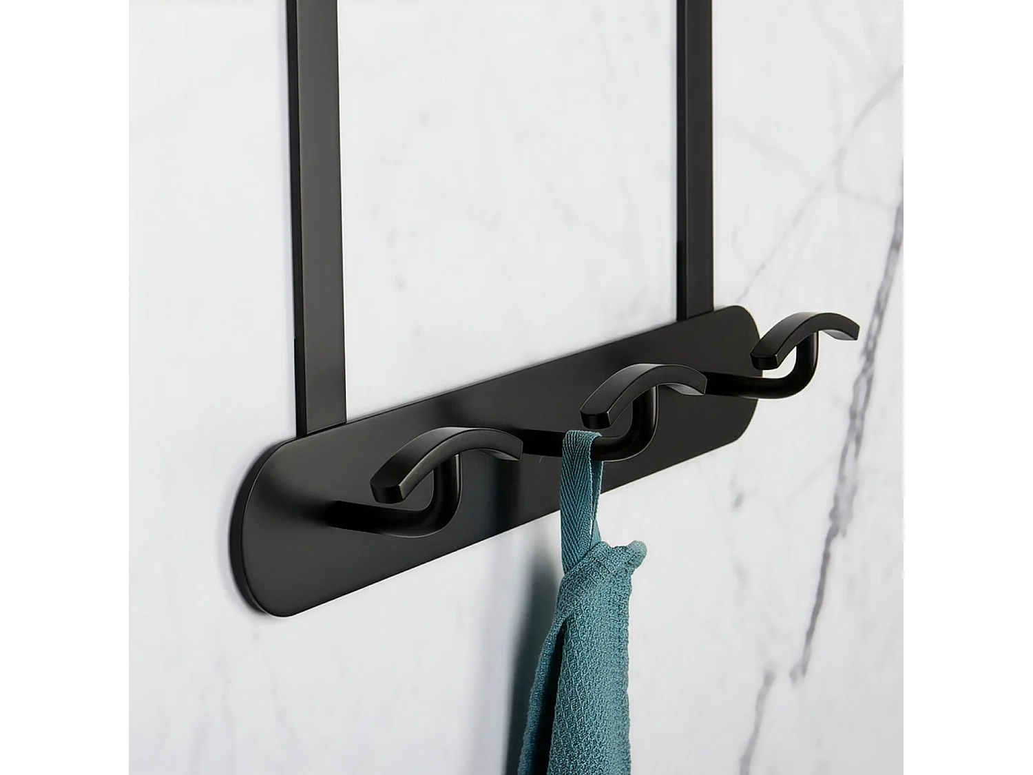 Patère 3 têtes CLUB noir mat – Inox overdoor - BATHBAZAAR