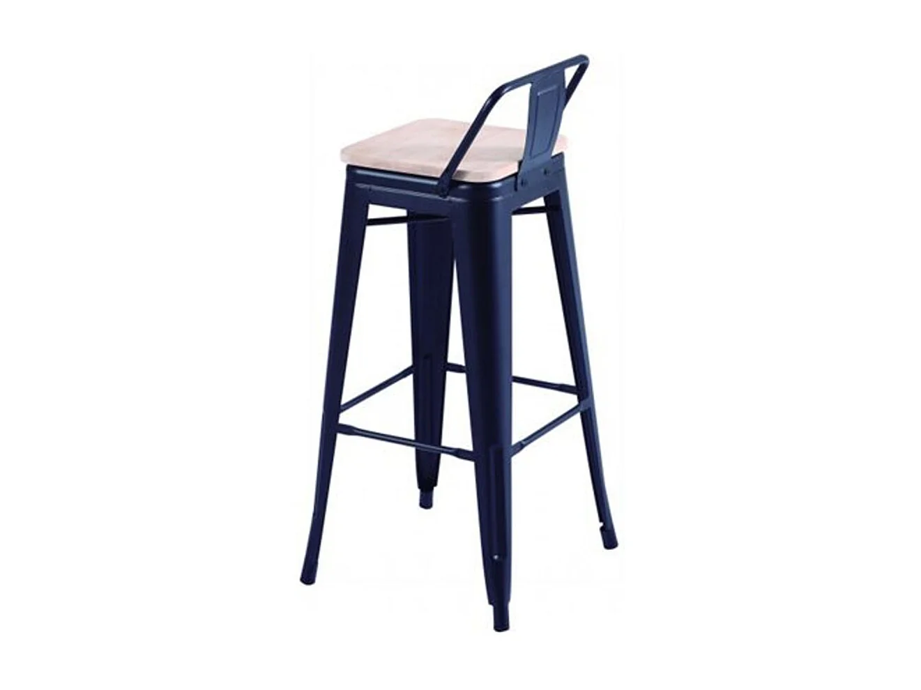 Pack 4 taburetes altos Tolix negro asiento roble Nordish 93x30x33 cm Adec