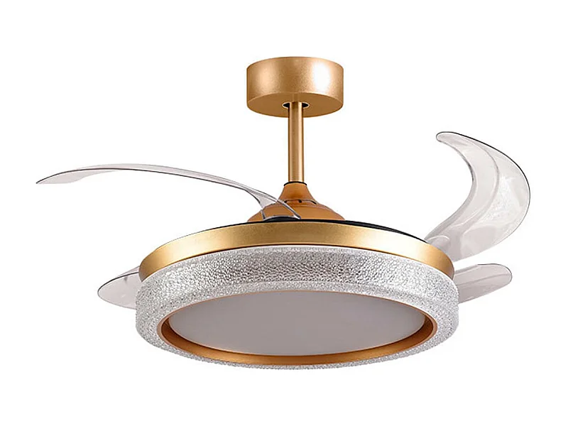 Ventilador de techo Acanto Bel Air 72W aspas retráctiles mando a distancia oro Ø108 cm