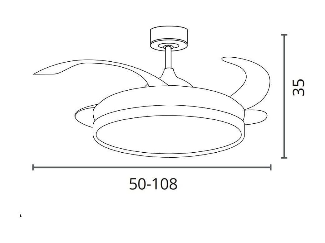Ventilador de techo Robin Eco Bel Air 72W aspas retráctiles mando a distancia blanco Ø108 cm