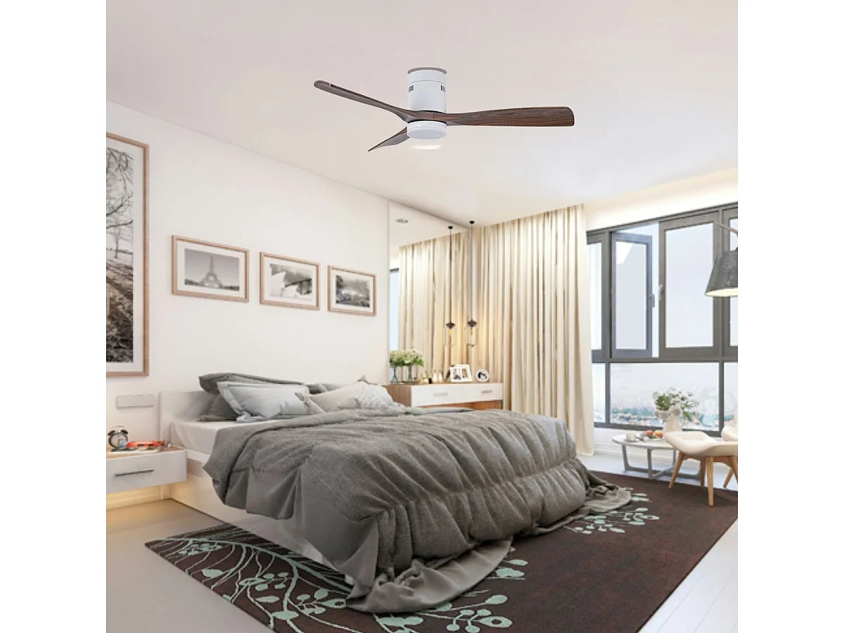 Ventilador de techo Cefiro On Bel Air 40W 3 aspas con luz LED blanco/roble Ø130 cm