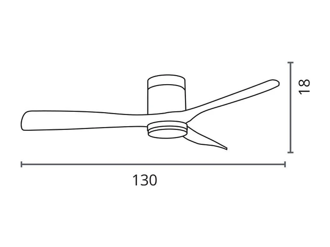Ventilador de techo Cefiro On Bel Air 40W 3 aspas con luz LED blanco/roble Ø130 cm
