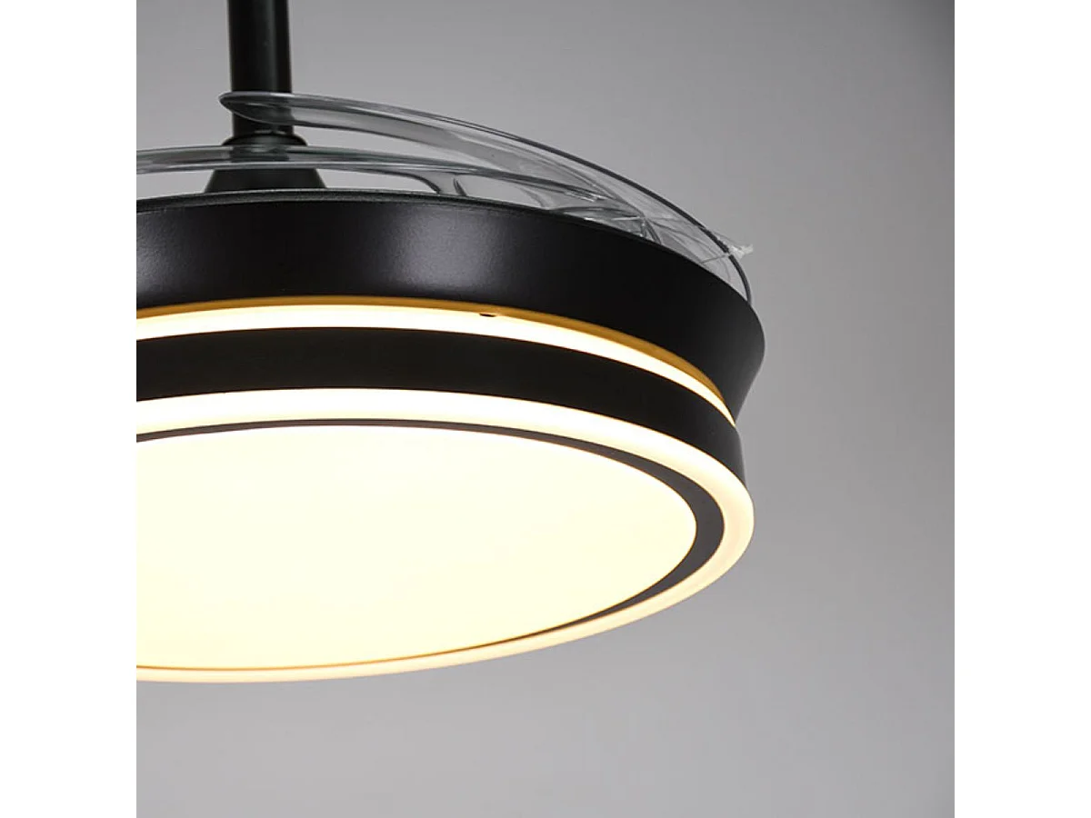 Ventilador de techo New Asgard Mini Bel Air 48W 4 aspas retráctiles negro Ø91 cm