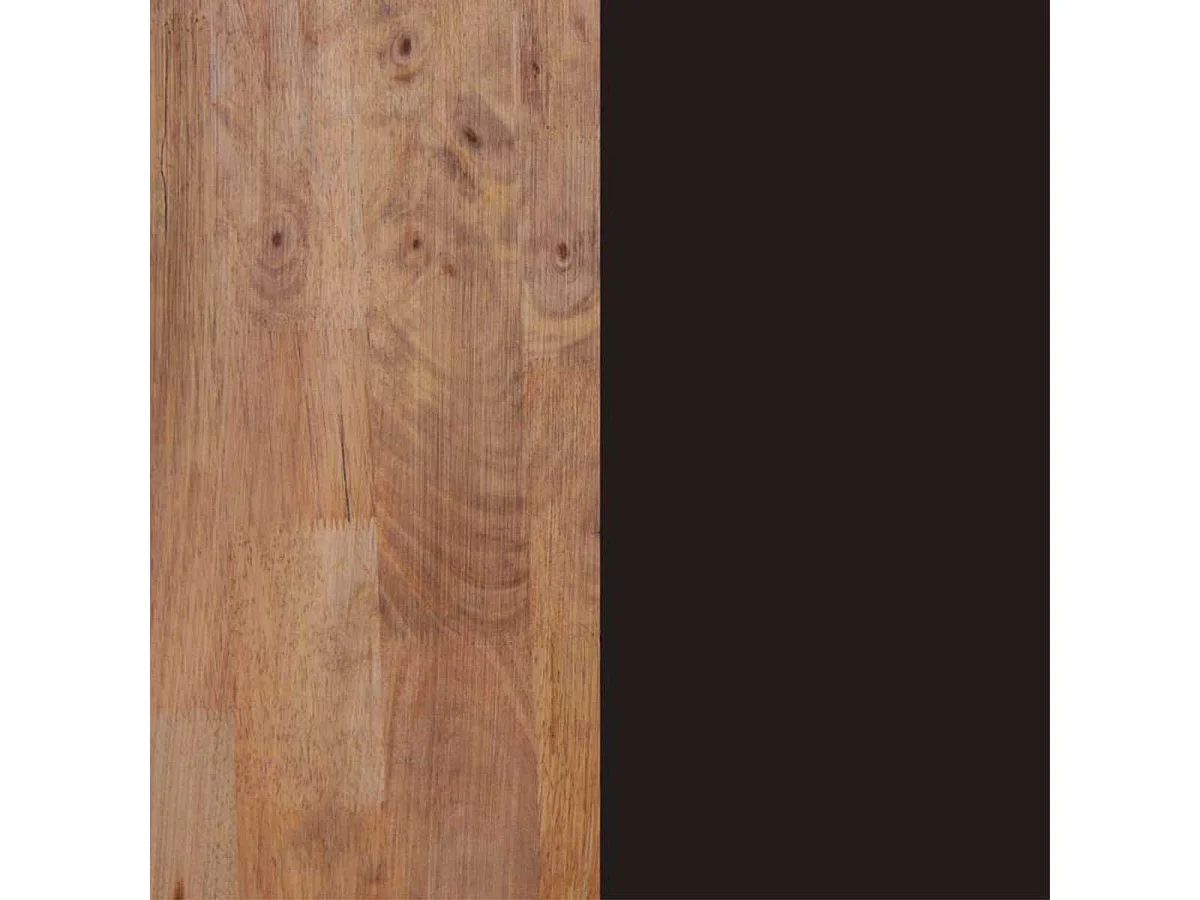 Mesa de comedor Natural patas en U madera de roble sostenible roble american/Negro 76,5x140x80 cm Adec