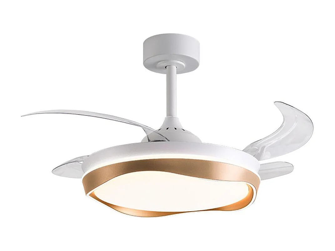 Ventilador de techo Almati Bel Air 72W 4 aspas retráctiles con luz blanco/dorado LED Ø108 cm