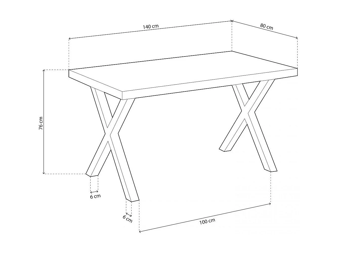 Mesa de jantar X-Loft 140 Carvalho selvagem - Branco