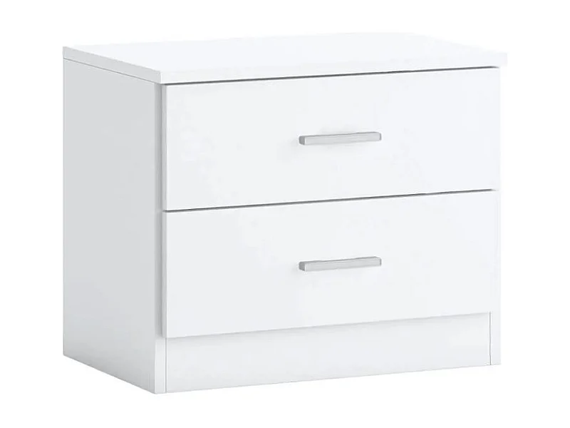 Mesita de noche Couple 2 cajones blanco mate 41,8x50x33,3 cm