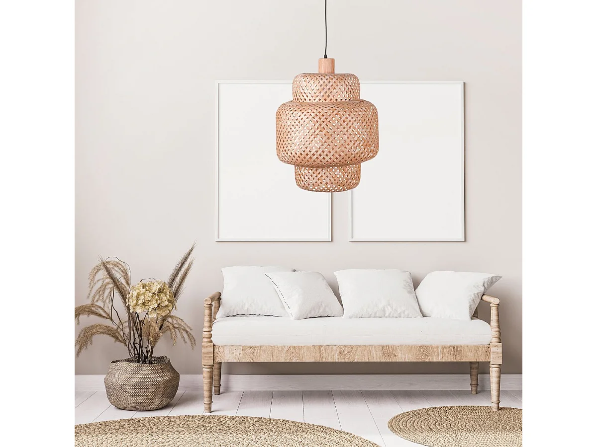 Lámpara de techo Bora Bel Air 40W altura regulable madera Ø30 cm