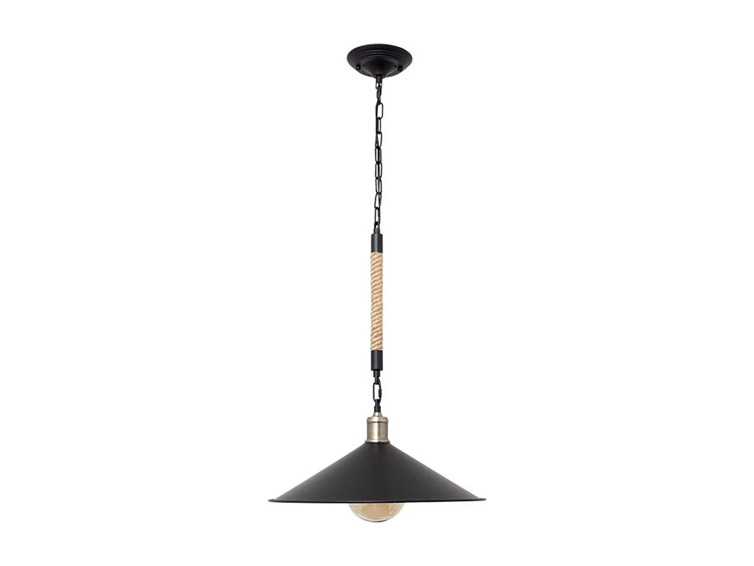 Lámpara de techo Soga Lumit 40W altura regulable negro/natural Ø43 cm