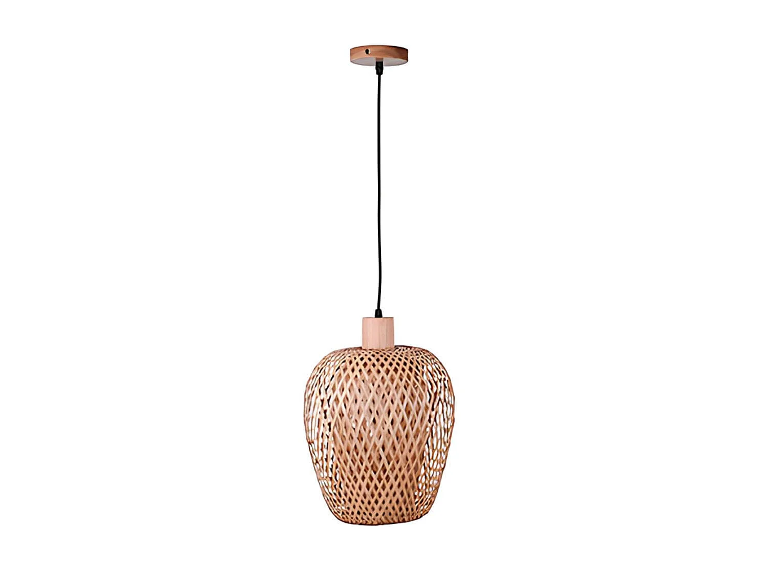 Lámpara de techo Filipinas Bel Air 40W altura regulable madera natural Ø23 cm