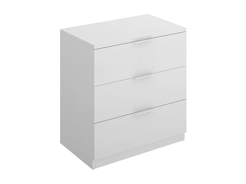 Mesita de noche Lago 3 cajones blanco 58x50,5x34,5 cm