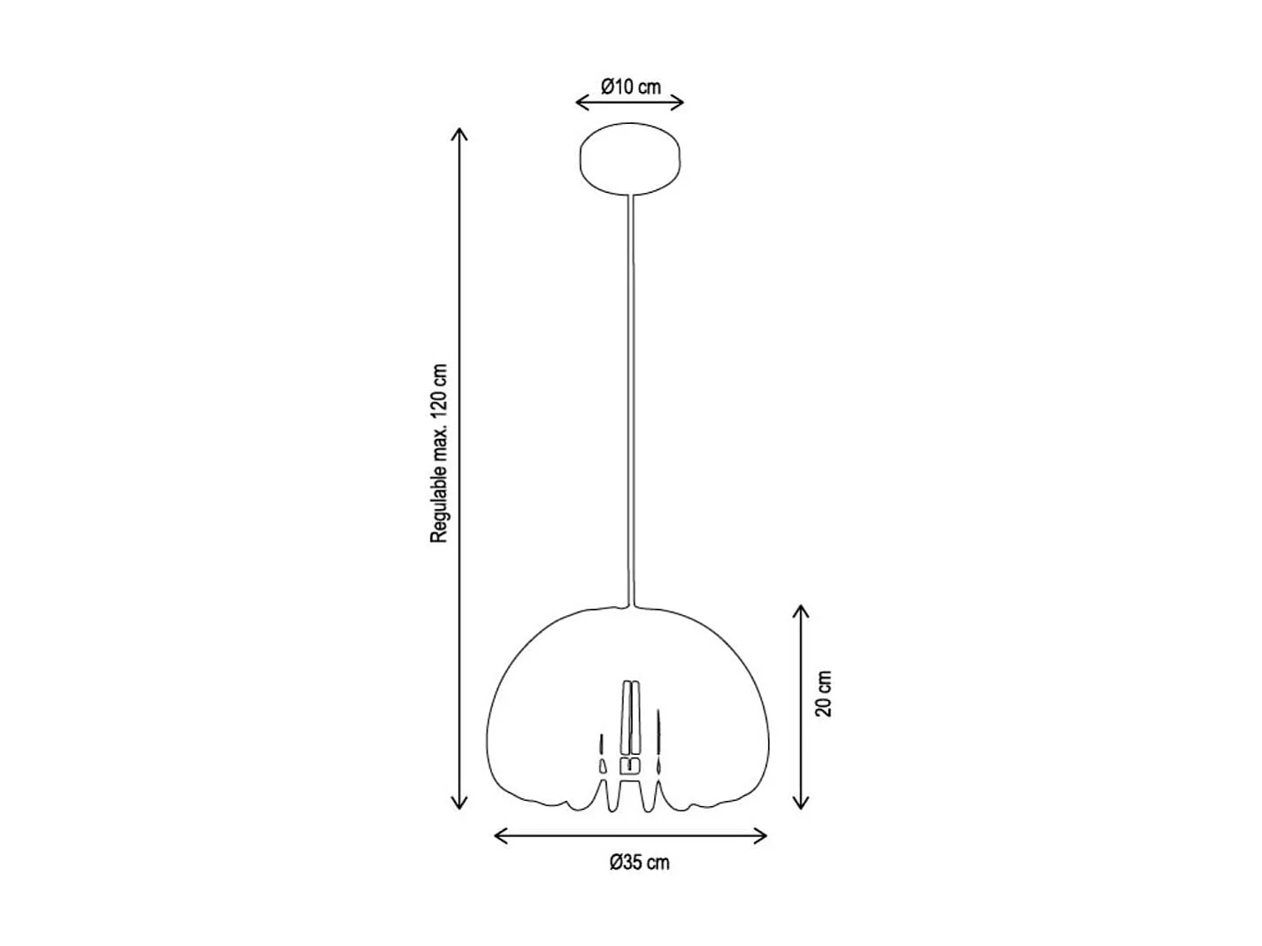 Lámpara de techo Jaipur Bel Air 40W altura regulable madera Ø35 cm