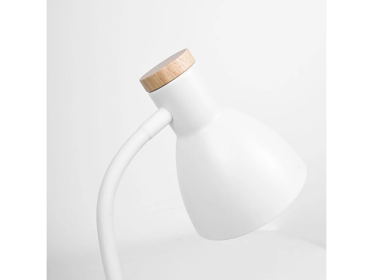 Flexo Argos Bel Air diseño nórdico blanco/madera Ø15x42 cm