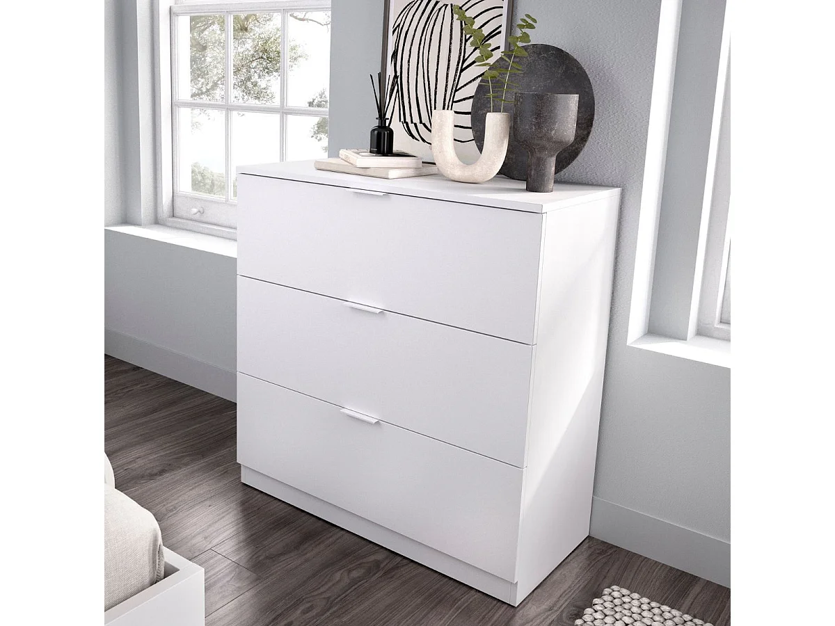 Cómoda Lago 3 cajones blanco 82,5x82x39 cm