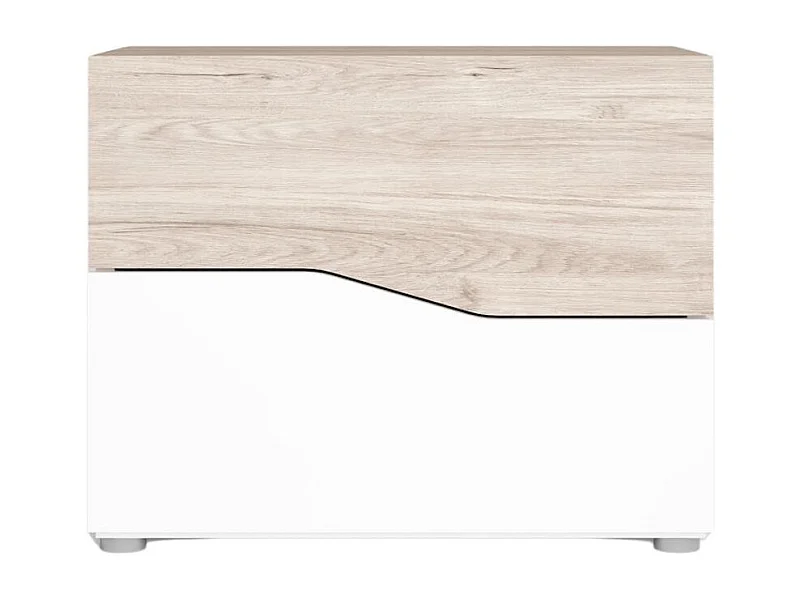 Mesita de noche Cannes 2 cajones blanco/sahara 41,5x53,8x34,8 cm