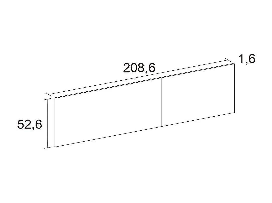 Cabecero New Couple diseño mural blanco mate/sahara 52,6x208,6x16 cm