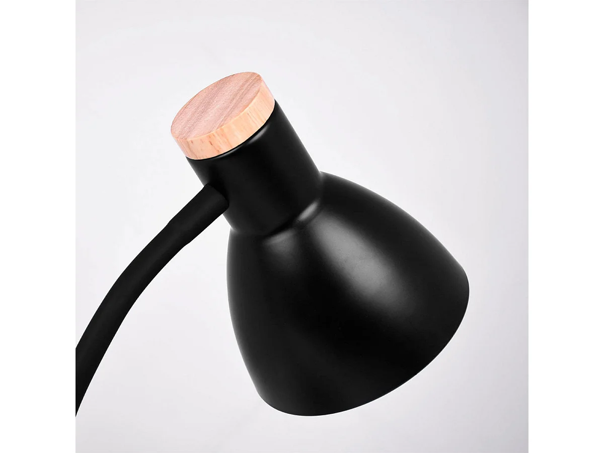 Flexo Argos Bel Air diseño nórdico negro/madera Ø15x42 cm