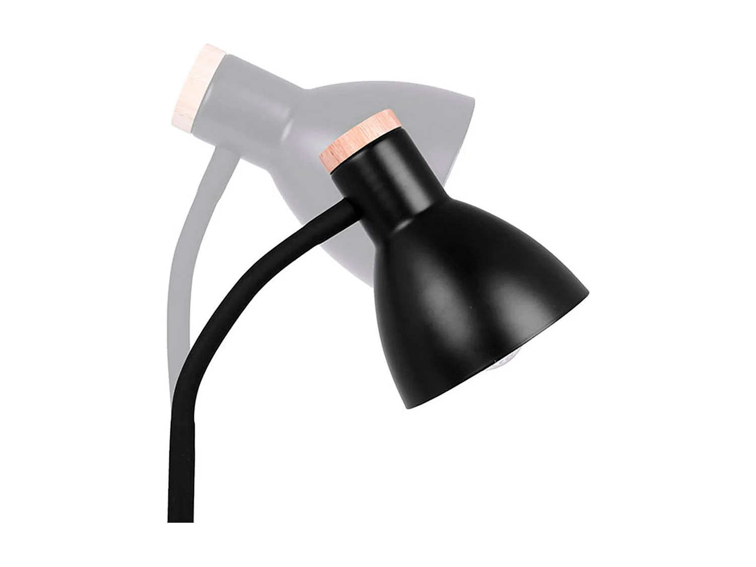 Flexo Argos Bel Air diseño nórdico negro/madera Ø15x42 cm